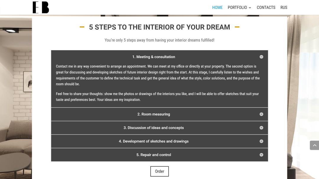 Site web portofoliu pentru designer de interior 7