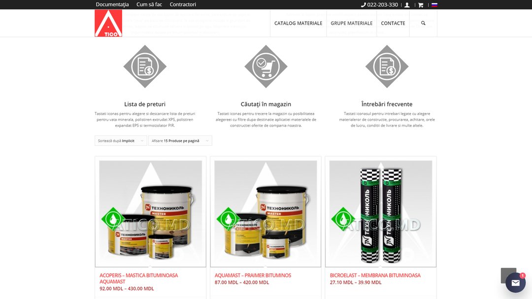 Site - catalog of the company Atiko Plus 16