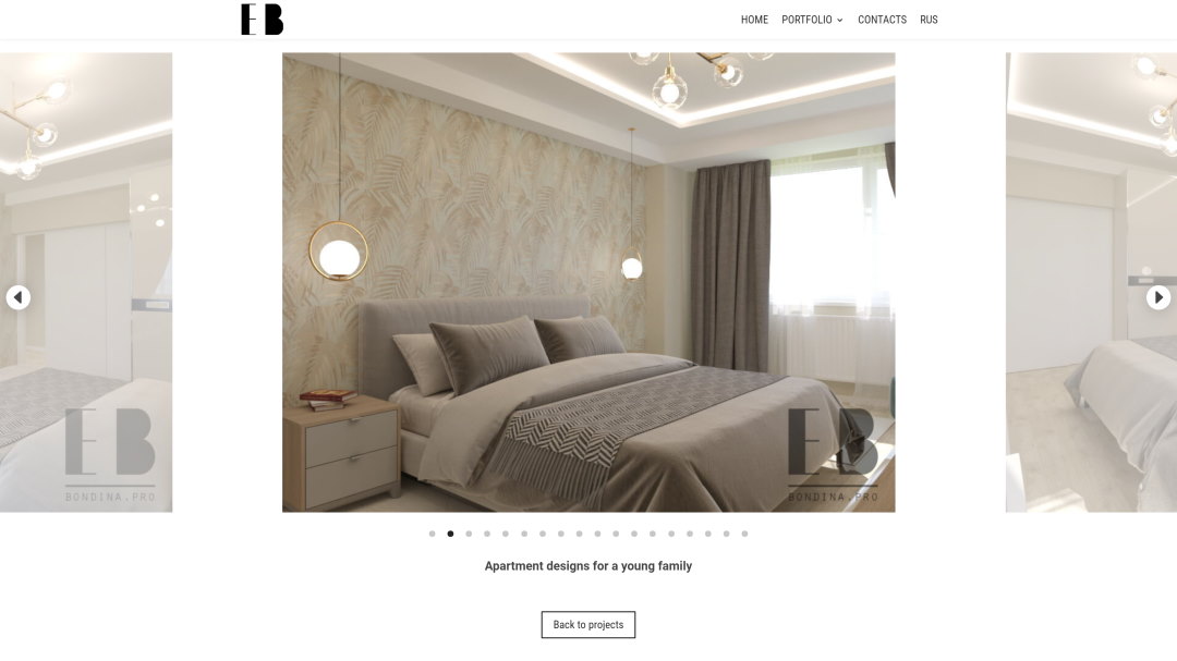 Site web portofoliu pentru designer de interior 14