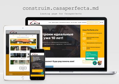 Landing page for construction company