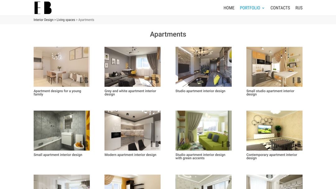 Site de portofoliu pentru designer de interior 12