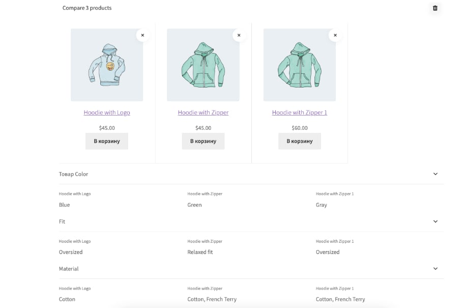 Products Compare Worpress Woocommerce 7
