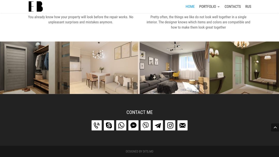 Site de portofoliu pentru designer de interior 10