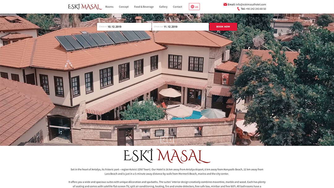 Redesign site-ul hotelului Eski Masal - 100% adaptabilitate și o creștere a vitezei de la 8 la 2s! 2