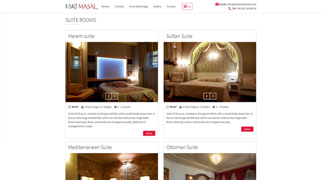 Redesign site-ul hotelului Eski Masal - 100% adaptabilitate și o creștere a vitezei de la 8 la 2s! 3