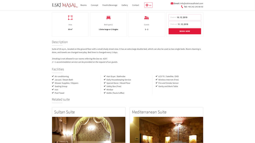 Redesign site-ul hotelului Eski Masal - 100% adaptabilitate și o creștere a vitezei de la 8 la 2s! 6