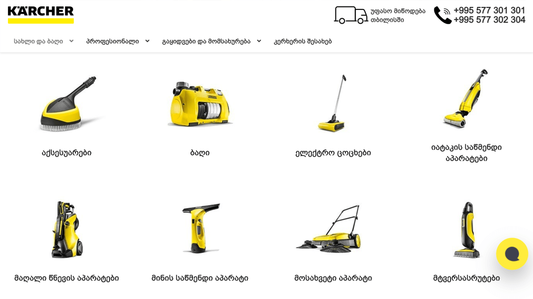 Alteration of the online store Karcher Georgia 11