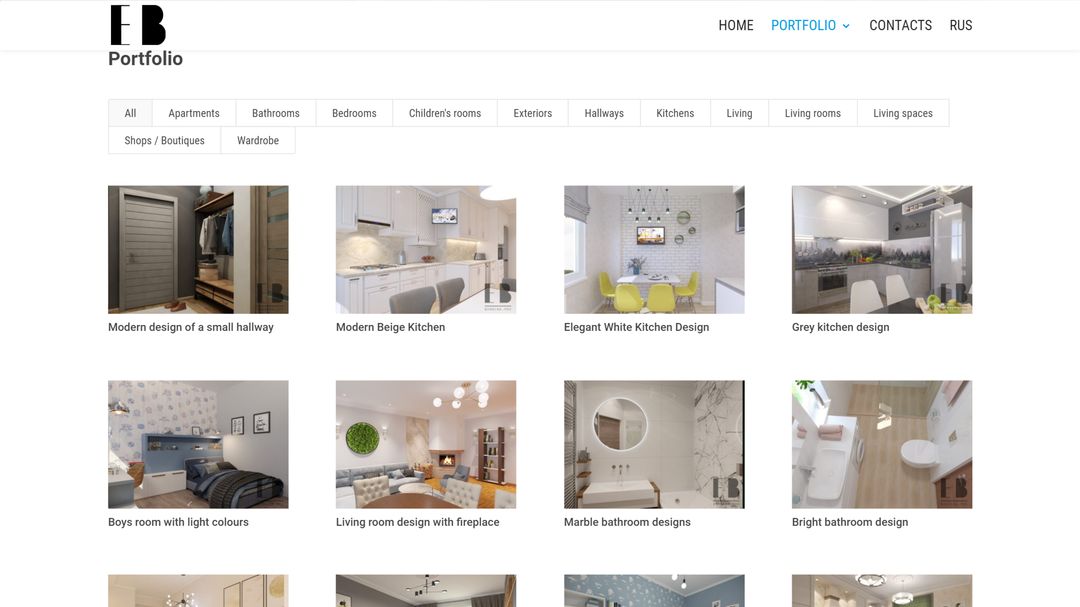 Site web portofoliu pentru designer de interior 11