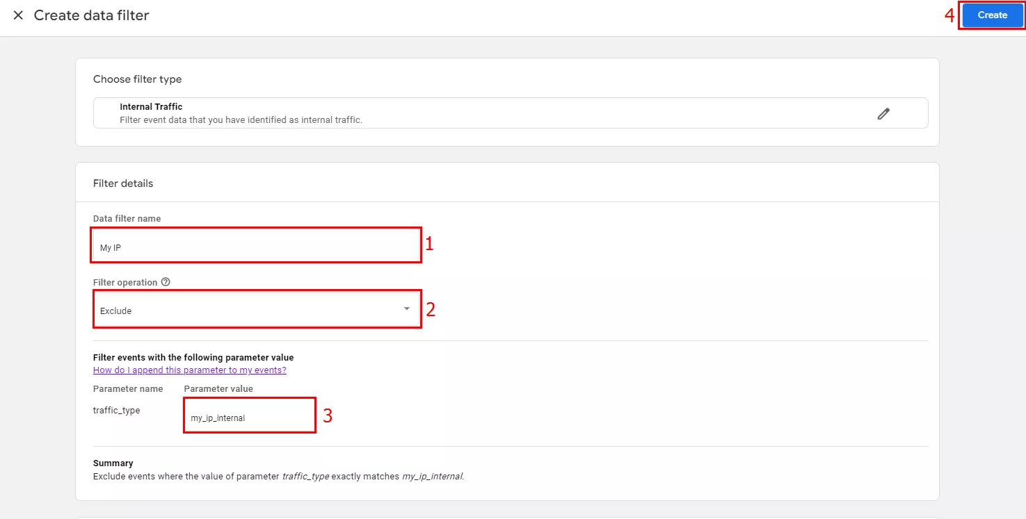 posle-vseh-dejstvij-kliknite-sozdatpng Фильтры в Google Analytics 4: как их настроить? 23
