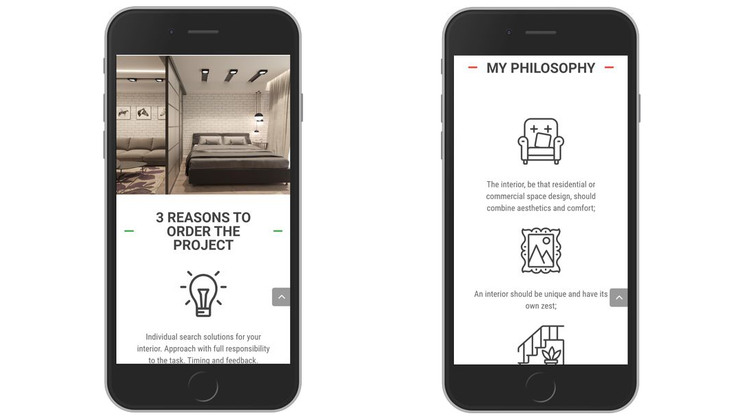 Site web portofoliu pentru designer de interior 17