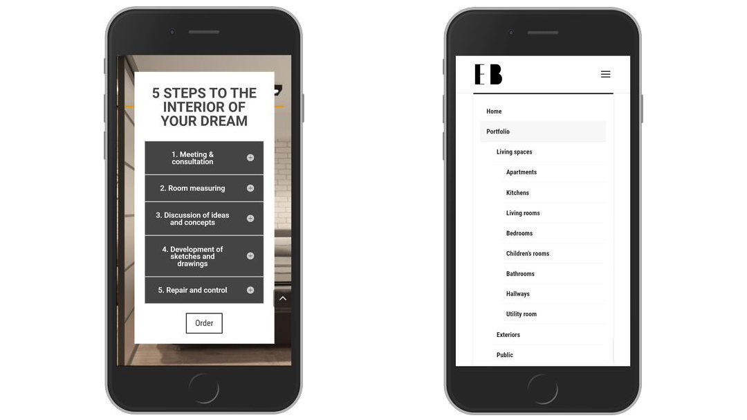 Site web portofoliu pentru designer de interior 18