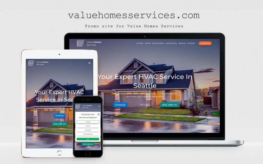 Сайт — визитка для компании Value Homes Services