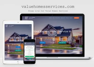 Business card website for Value Homes Services