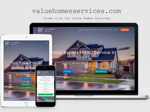 Site de cărți de vizită pentru Value Homes Services