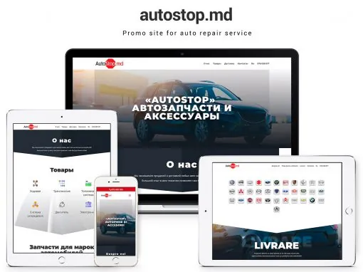 Site de cărți de vizită pentru service auto - AutoStop Moldova