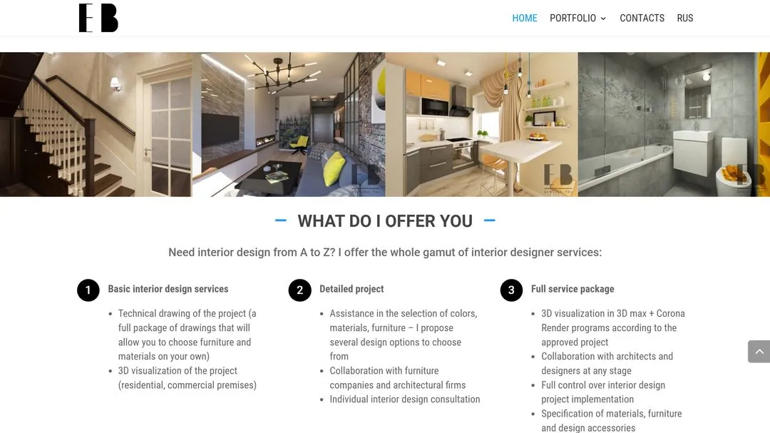 Portfolio website for interior designer 4