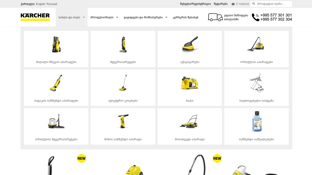 Alteration of the online store Karcher Georgia 4