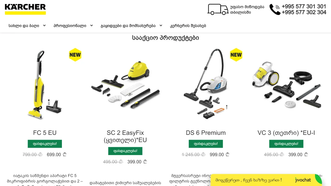 Alteration of the online store Karcher Georgia 7