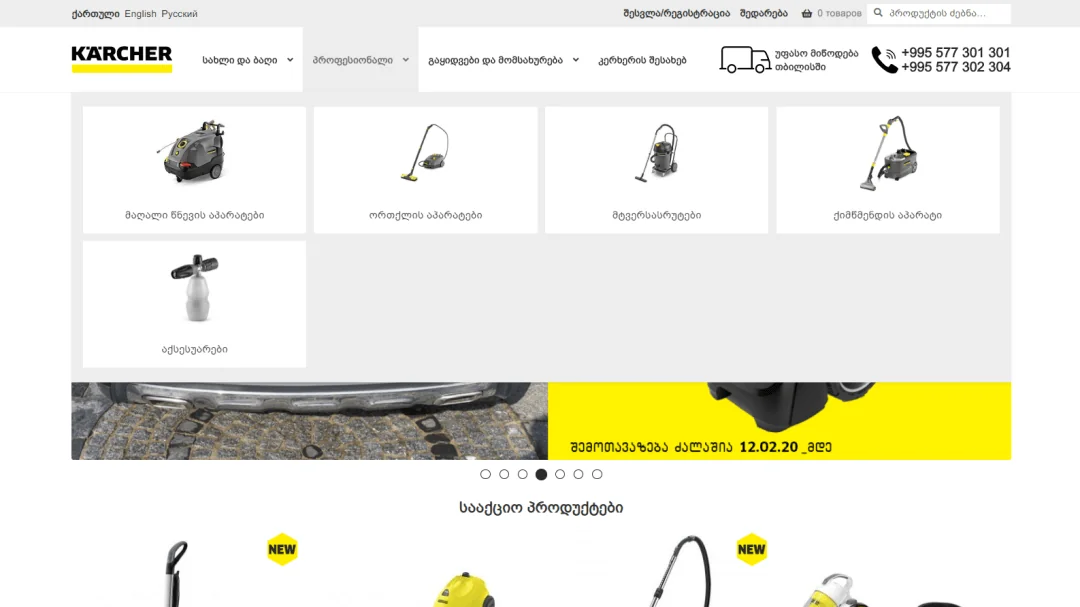 Alteration of the online store Karcher Georgia 5