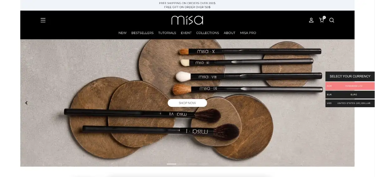 Online store of makeup brushes — Misastore.com 3