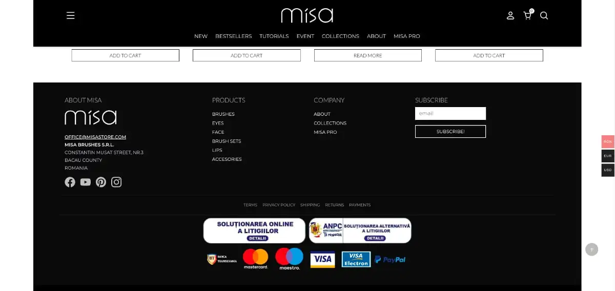 Online store of makeup brushes — Misastore.com 9